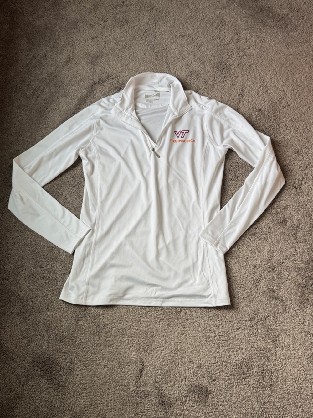 Syntrel Virginia Tech VT White Quarter Zip Pullover SIZE M